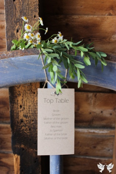 Rustic Table Plan, top table- Design by Elizabeth Weddings