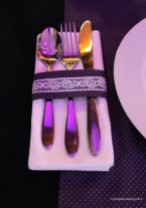 Matching table runners with fabric napkin rings